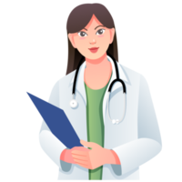 medico con stetoscopio cartone animato png