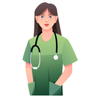 medico con stetoscopio cartone animato png