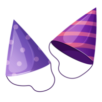 Party Birthday hat or cap. Holiday decoration, celebration illustration on transparent background. Birthday celebration accessory png