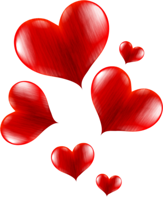 Red hearts for Valentine's day. Realistic heart shapes in red colors  18872413 PNG