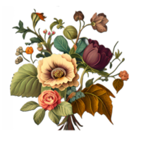 wijnoogst bloemen sublimatie clip art png