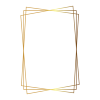 cadre géométrique polygonal doré png