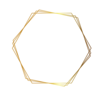 cadre géométrique polygonal doré png