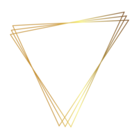 guld polygonal geometrisk ram png