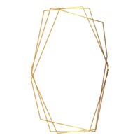 moldura geométrica poligonal dourada png