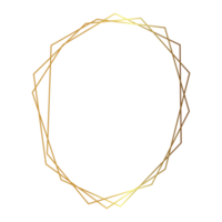 marco geométrico poligonal dorado png