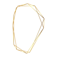 marco geométrico poligonal dorado png