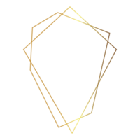 cadre géométrique polygonal doré png