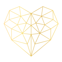 Gold Heart Geometric png