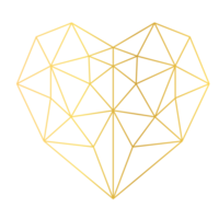 Gold Heart Geometric png