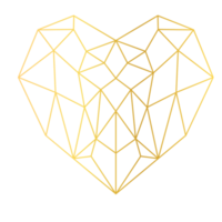 oro cuore geometrico png
