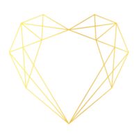 corazón de oro geométrico png