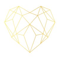 corazón de oro geométrico png
