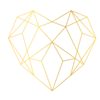 coeur d'or géométrique png