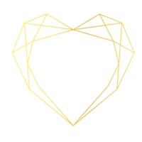 Gold Heart Geometric png