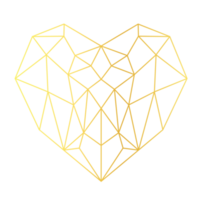 oro cuore geometrico png