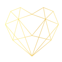 corazón de oro geométrico png