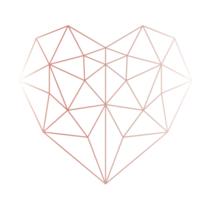 corazón de oro rosa geométrico png