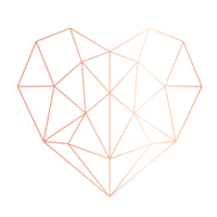 coeur en or rose géométrique png