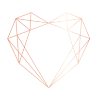 coração de ouro rosa geométrico png