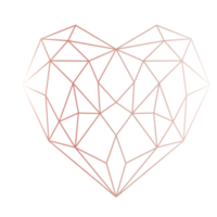 rosa oro cuore geometrico png
