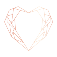 rosa oro cuore geometrico png