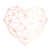 Rose Gold Heart Geometric png