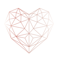 corazón de oro rosa geométrico png