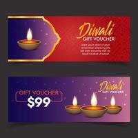 Illustration of burning diya on happy diwali holiday background vector