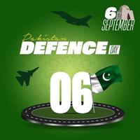 Defence Day of Pakistan 6th September with Jet vector