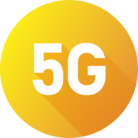 ícone de internet sem fio de quinta geração em estilo de design plano. ilustração de sinais 5g. png