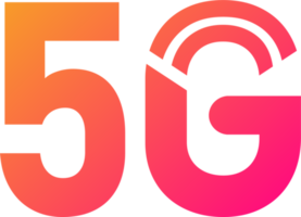 Fifth generation wireless internet icon in gradient colors. 5G signs illustration. png