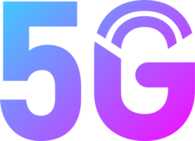 icône Internet sans fil de cinquième génération en dégradé de couleurs. illustration de signes 5g. png