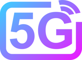 ícone de internet sem fio de quinta geração em cores gradientes. ilustração de sinais 5g. png