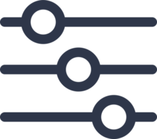 ícone de configuração em cores pretas. ilustração de sinais de painel. png