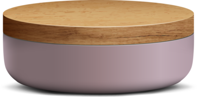 roze en hout realistisch 3d plein voetstuk podium voor staan tonen Product Scherm. png