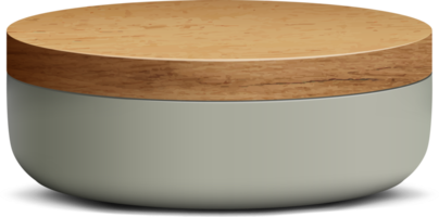 grijs en hout realistisch 3d cilinder voetstuk podium voor staan tonen Product Scherm. png