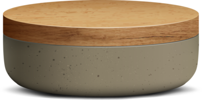 Podium de piédestal de cylindre 3d réaliste marron foncé et bois pour l'affichage du produit sur stand. png