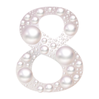Pearl number 8 eight png