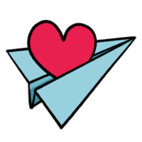 Valentine paper plane png