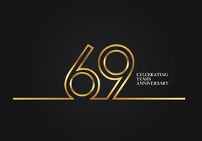 69 Years Anniversary vector