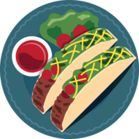 ilustración de comida nacional de taco de méxico png