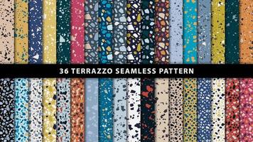 Set of terrazzo style seamless patterns vector