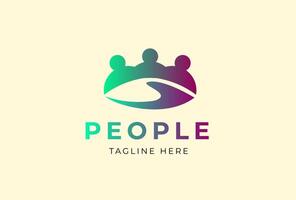 Three People logo gradient vector