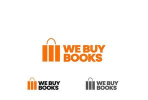 We buy books logo minimalist with orange color, perfect with company business, marketing, online shop, shop vector