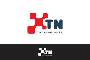 logotipo xtn con tecnología de estilo minimalista rojo, perfecto con el negocio del logotipo, agencia automotriz vector