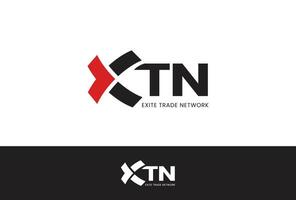 logotipo xtn con tecnología de estilo minimalista rojo, perfecto con el negocio del logotipo, agencia automotriz vector