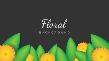 Dark floral frame background template vector