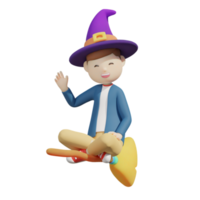 man on a broomstick png