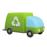 camión de basura verde sobre fondo transparente png